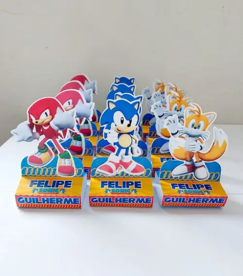 Porta Bis Duplo Sonic Personalizado Festa Infantil