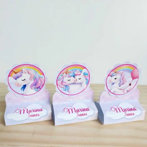 Porta Bis Duplo Unicórnio Personalizado Festa Infantil
