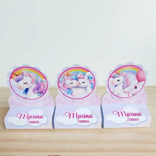 Porta Bis Duplo Unicórnio Personalizado Festa Infantil