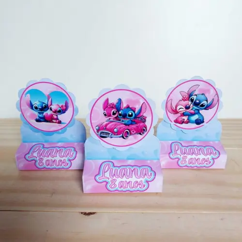 Porta Bis Stitch e Agel Personalizado Festa Infantil