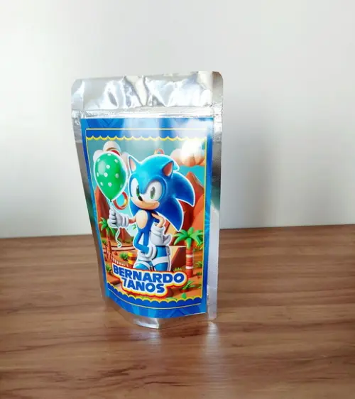 Saquinho Metalizado Sonic Zip Lock Personalizado
