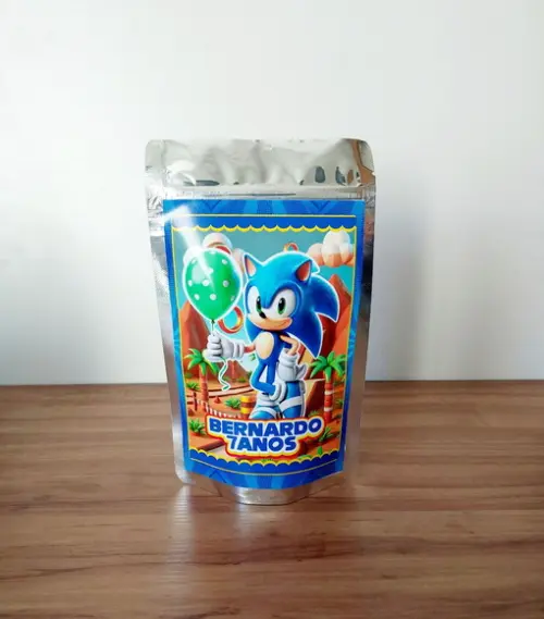 Saquinho Metalizado Sonic Zip Lock Personalizado
