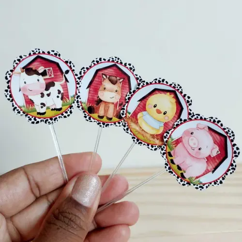 Topper Fazendinha para Docinhos Festa Infantil