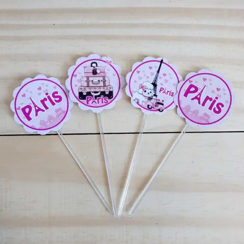 Topper Paris para Docinhos Festa Infantil