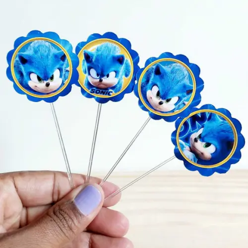 Topper Sonic Hedgehog para Docinhos Festa Infantil