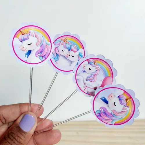Topper Unicórnio para Docinhos Festa Infantil
