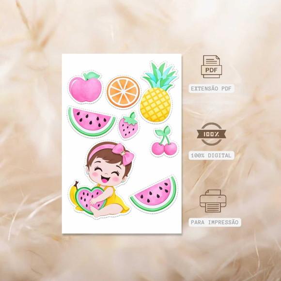 Arte Digital - Topo de Bolo Bebê Frutinha