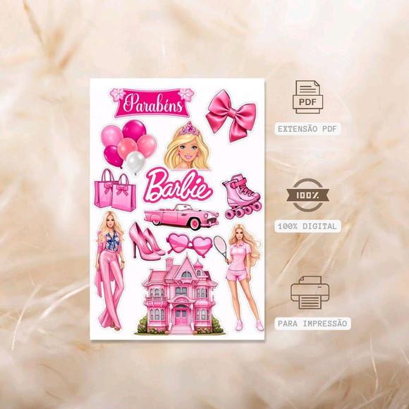 Arte Digital Topo de Bolo da Barbie