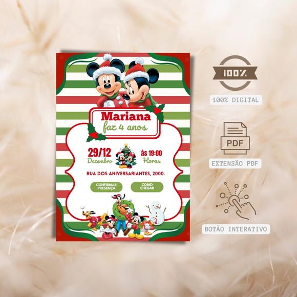 Convite Digital Natal Disney pdf Interativo Personalizado