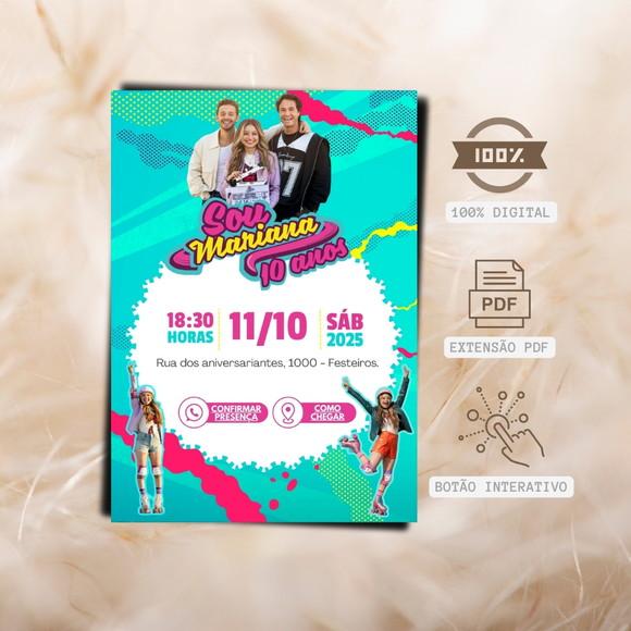 Convite Digital Soy Luna Personalizado com Botão Interativo