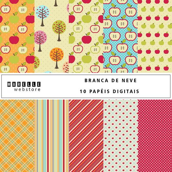 Kit Papéis Digitais Branca De Neve