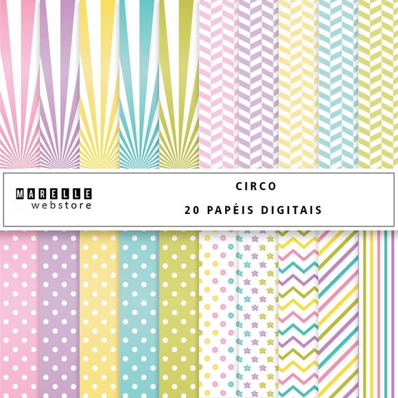 Kit Papéis Digitais Circo