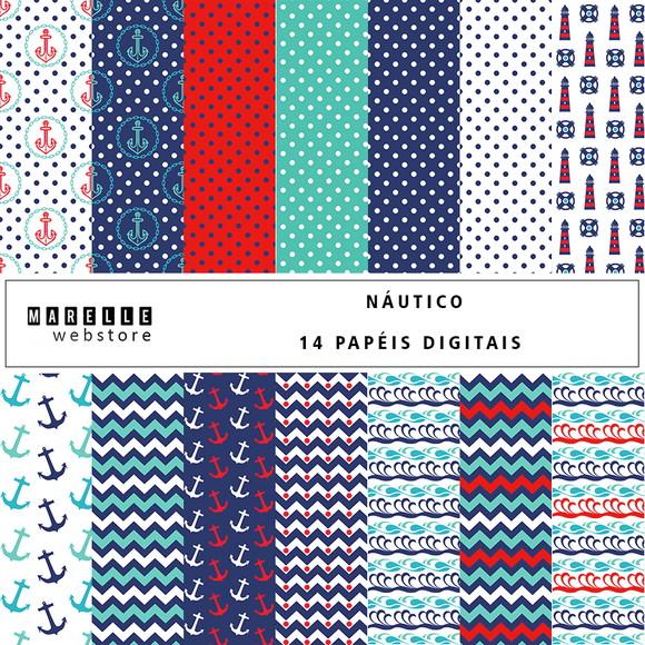 Kit Papéis Digitais Náutico