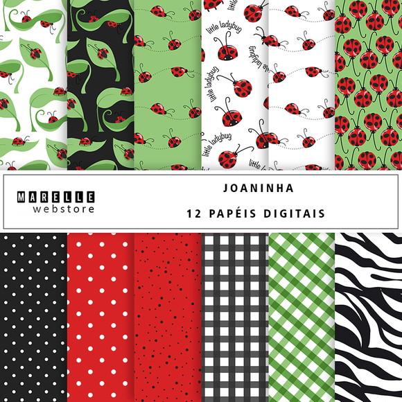 Kit Papéis Digitais Joaninha