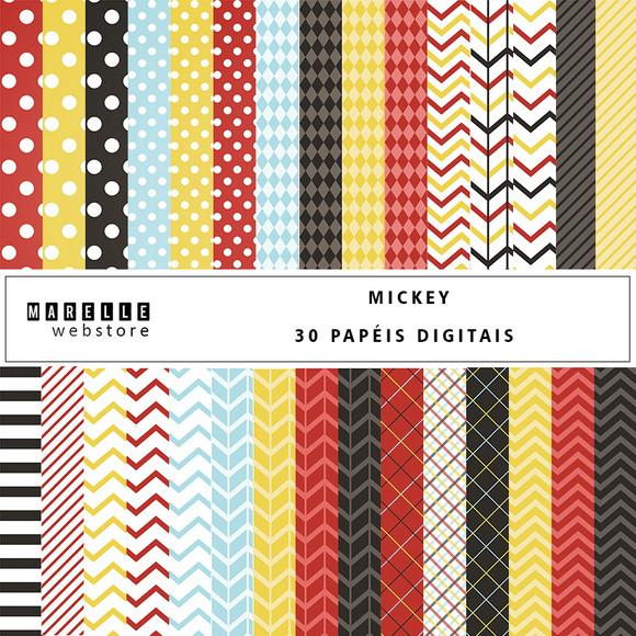 Kit Papéis Digitais Mickey