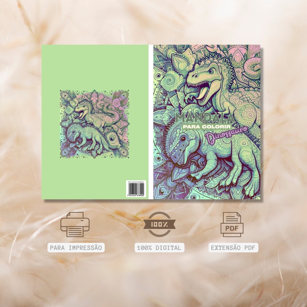 Revista Mandala Dinossauros para Colorir PDF