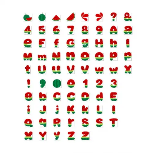 Arquivos Png Alfabeto e Números Melancia