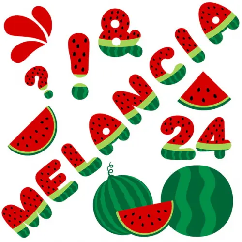 Arquivos Png Alfabeto e Números Melancia