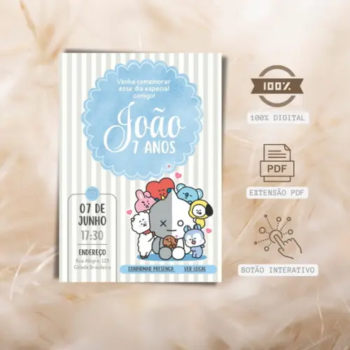 Convite Digital Interativo Bt21