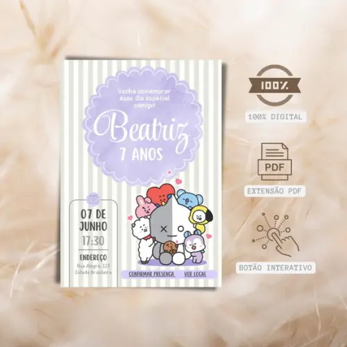 Convite Digital Interativo Bt21