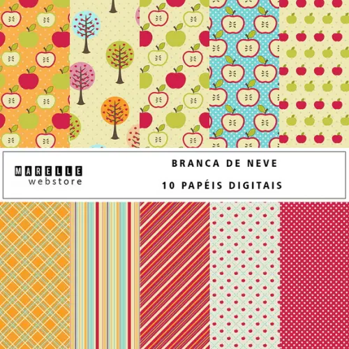 Kit Papéis Digitais Branca De Neve