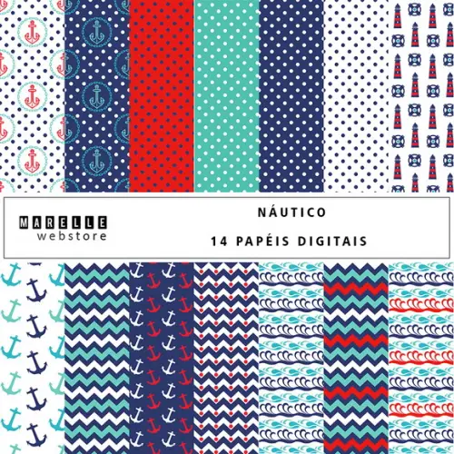 Kit Papéis Digitais Náutico