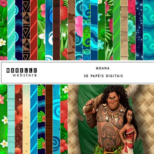 Kit Papéis Digitais Moana