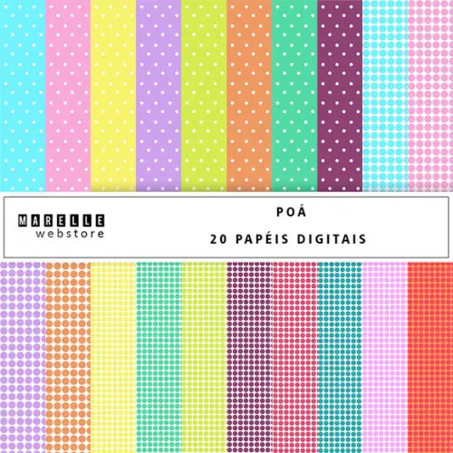 Kit Papéis Digitais Poá