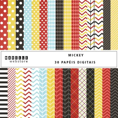 Kit Papéis Digitais Mickey