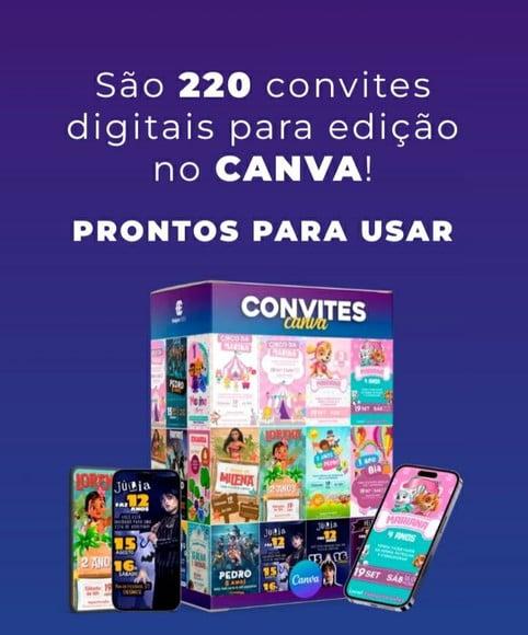Pack 220 Convites Digitais- Editável Canva