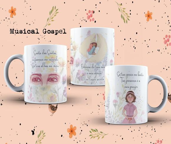 Pack Artes para Canecas Músicas Gospel Não Temo Mais o Mar