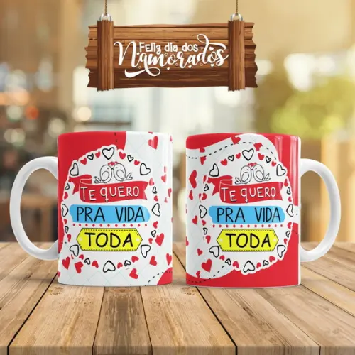 Pack Artes para Canecas Dia dos Namorados Romântico