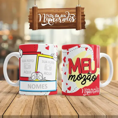 Pack Artes para Canecas Dia dos Namorados Romântico