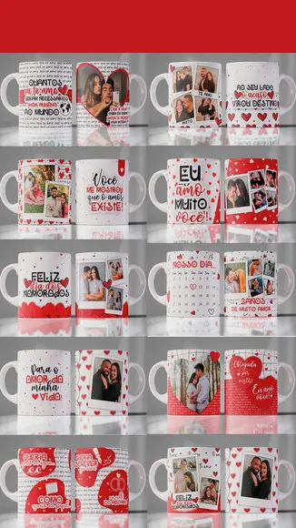 Pack Artes para Canecas Dia dos Namorados Nosso Dia 12