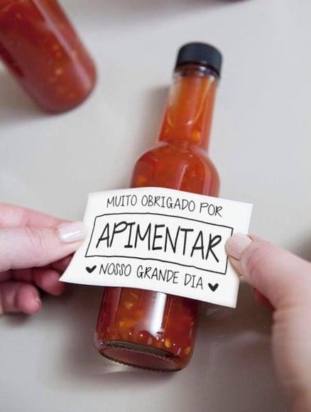 Adesivo 150 ml 6x4 cm Obrigado Por Apimentar Lembrança