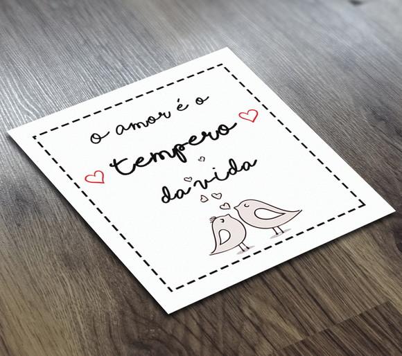 Adesivo 250 ml o Amor é o Tempero da Vida para Garrafinhas