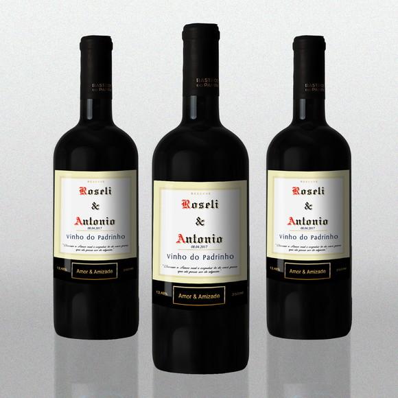 Adesivo 250 ml Vinho do Padrinho Rótulo Adesivo