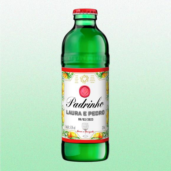 Adesivo 275ml Gin do Padrinho e Madrinha Rótulo Laranja Novo
