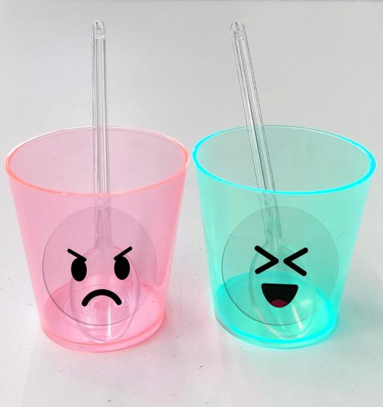 Adesivo 2X2cm Transparente Carinhas para Copinhos e Potinhos
