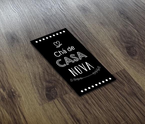 Adesivo 4,5X2,5cm Mini Tubete - Chá de Casa Nova - Black