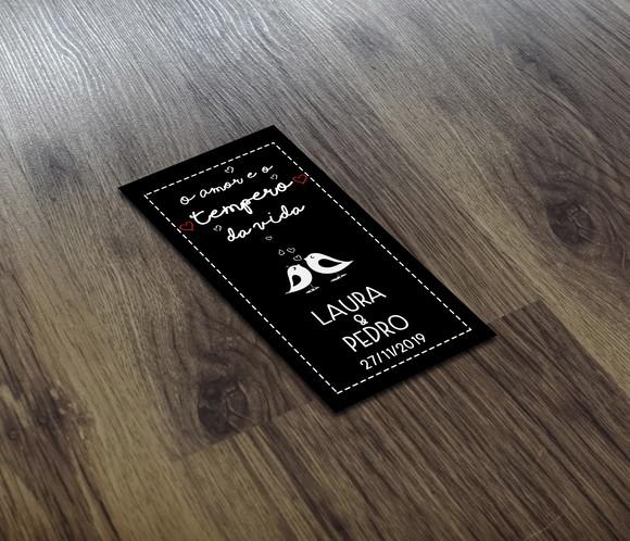 Adesivo 4,5X2,5cm para Mini Tubete - Tempero da Vida - Black