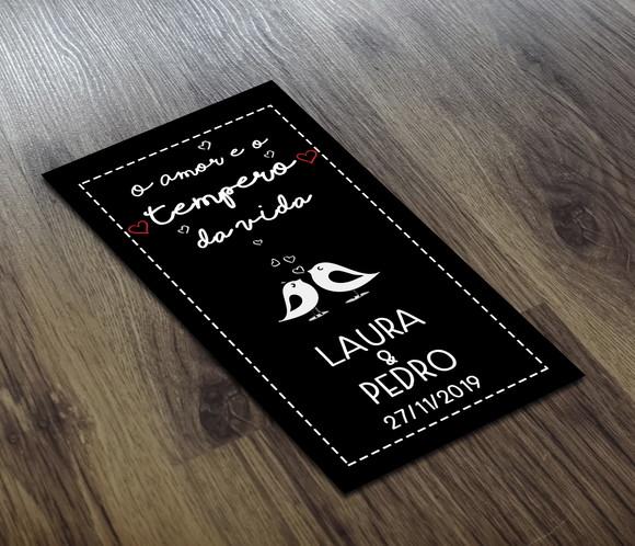 Adesivo 4,5X2,5cm para Mini Tubete - Tempero da Vida - Black