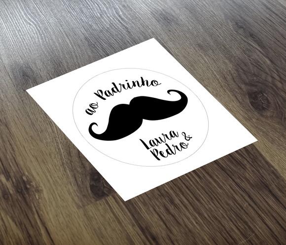 Adesivo 4x4cm Bigode e Boca Transparente a Prova D'água