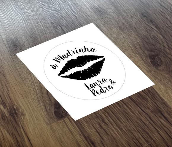 Adesivo 4x4cm Bigode e Boca Transparente a Prova D'água