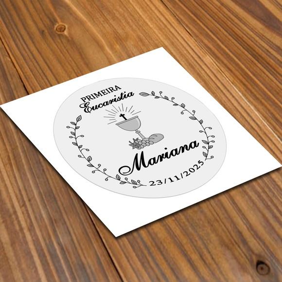 Adesivo 4x4cm Primeira Eucaristia Transparente a Prova Dágua