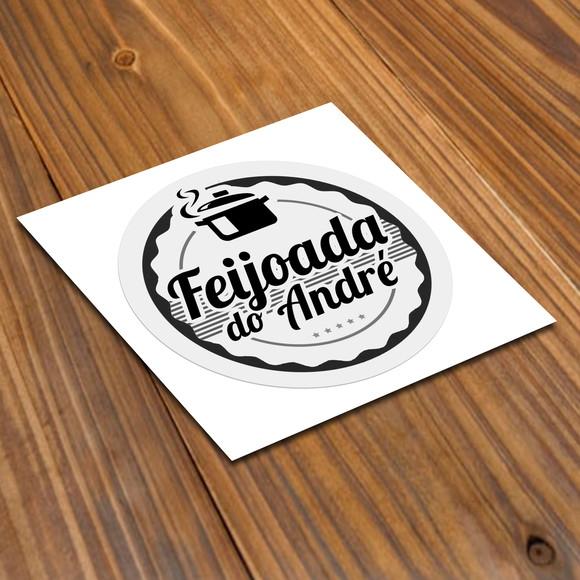 Adesivo 4x4cm Transparente Feijoada do Aniversariante