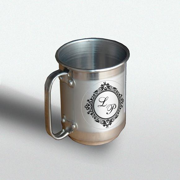 Adesivo 6x6cm 500ml Transparente Monograma a Prova D'água