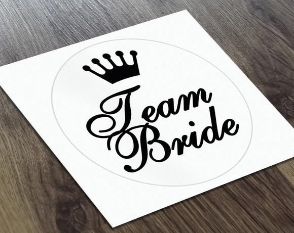 Adesivo 6x6cm Team Bride Transparente a Prova D'água
