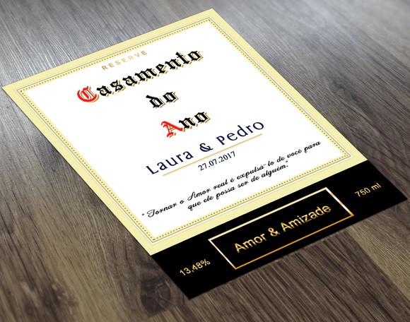 Adesivo 750 ml Casamento do Ano Rótulo Adesivo