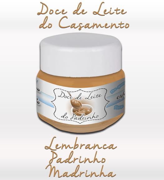 Adesivo de Pote 120 ml - Padrinho - Doce de Leite Casamento